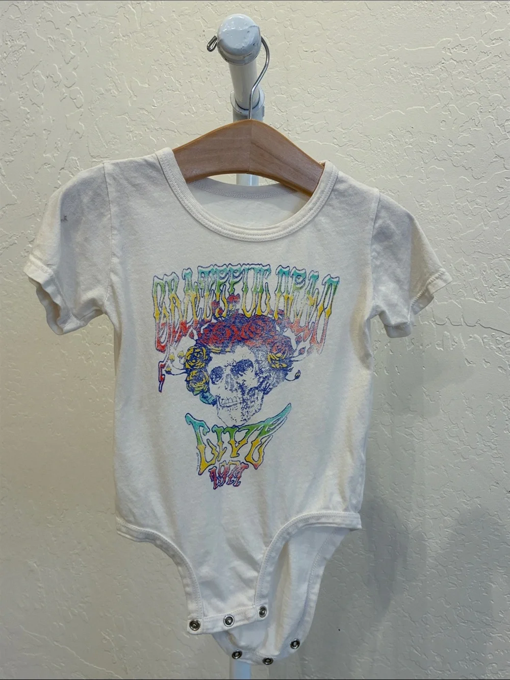 Rowdy Sprout White One-Piece Bodysuit with Multicolor Graphic